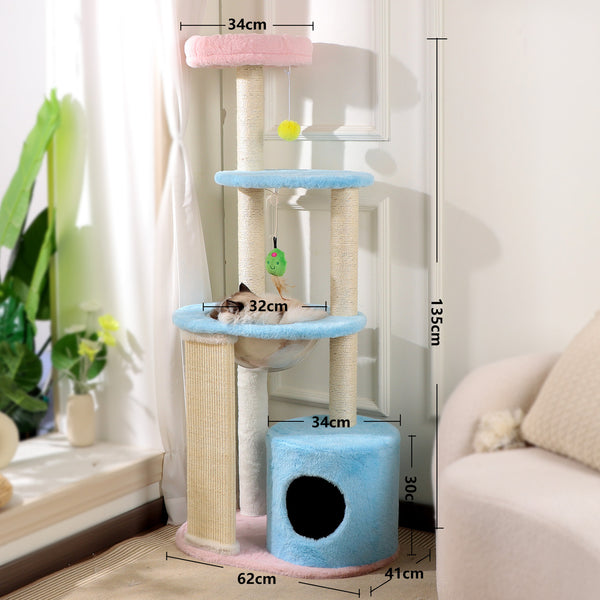 Multi-Level Cat Tree Tower with Sisal Scratching Posts