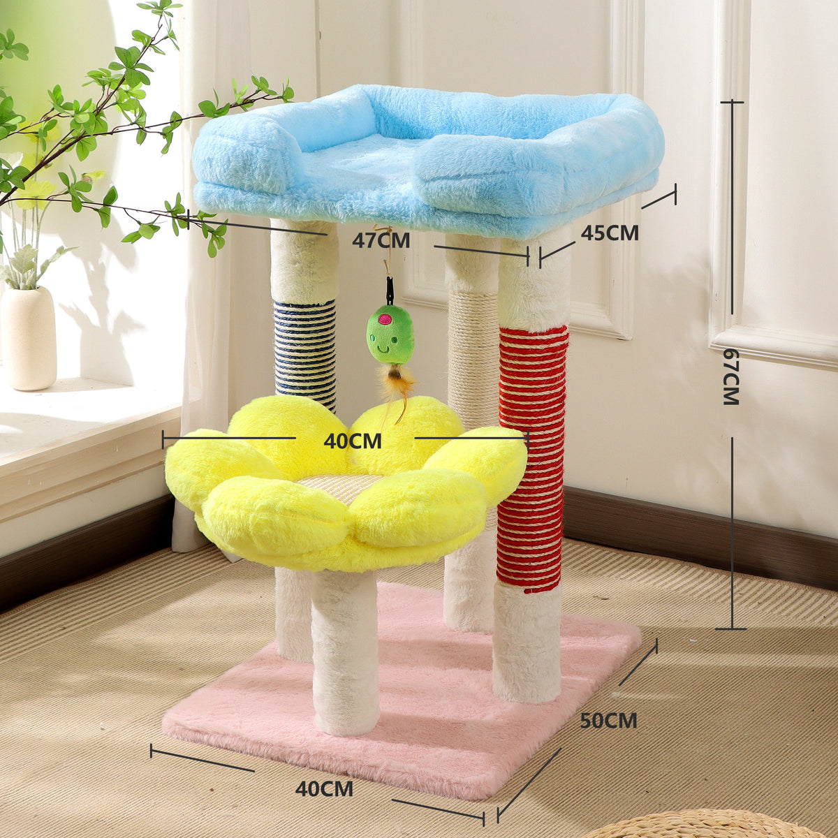 Multi-Level Cat Tree Tower with Sisal Scratching Posts