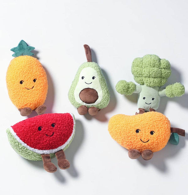 Cute Fruit Plush Dog Toy – Squeaky Chew Toy